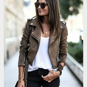 Zara Faux Suede Moto Jacket