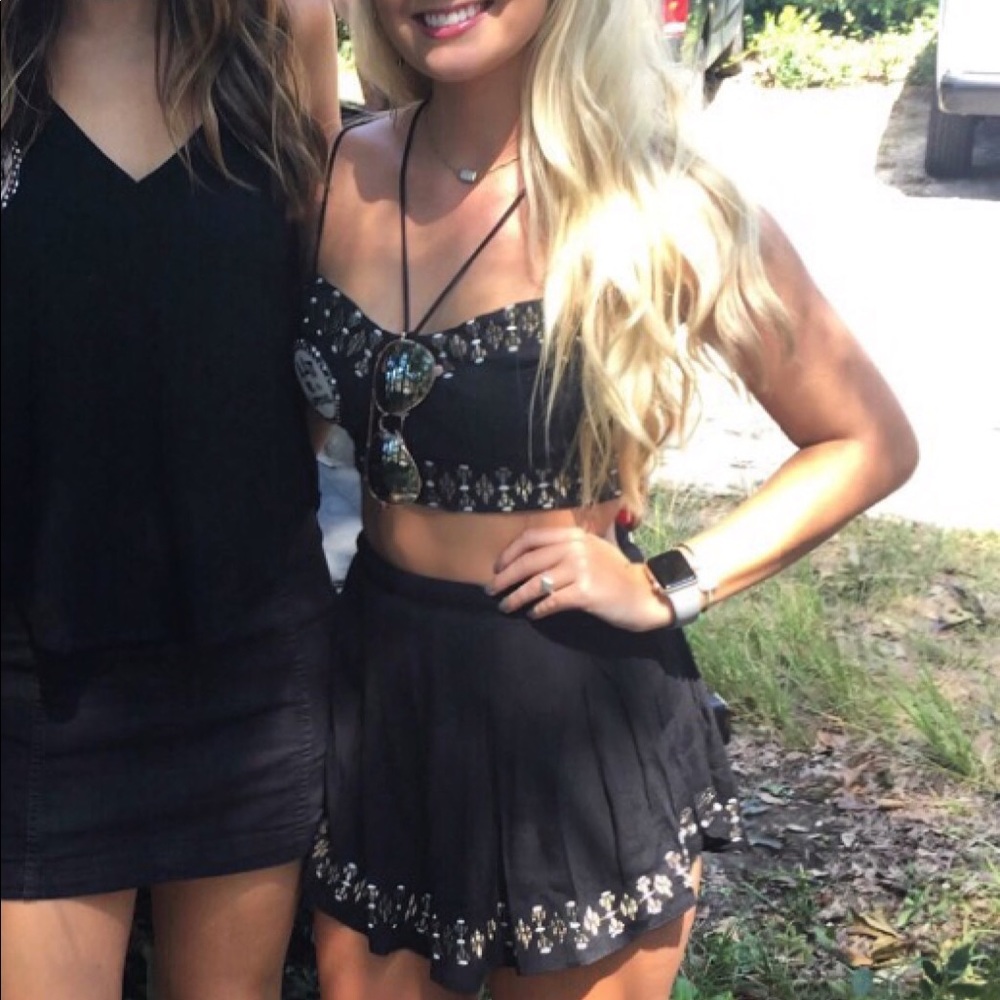 Black 2 Piece Set With Gold Detail