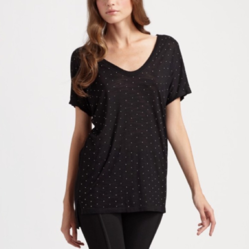 BCBG Max Azria studded burnout tee