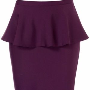 TopShop purple peplum skirt Size 4