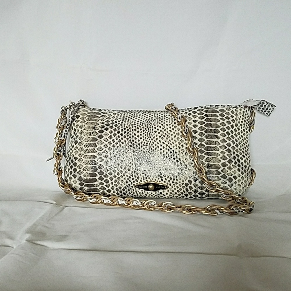 Elliott Lucca snakeskin 3-way demi bag