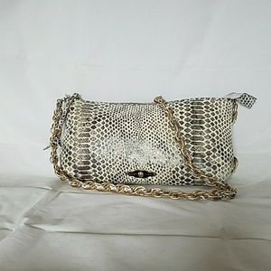 Elliott Lucca snakeskin 3-way demi bag