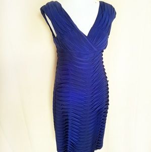 Adriana Papell Blue Sleeveless Party Dress