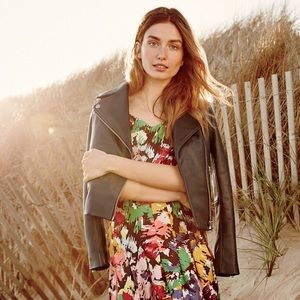 Spaghetti-strap Colorful Brushstroke Print Dress