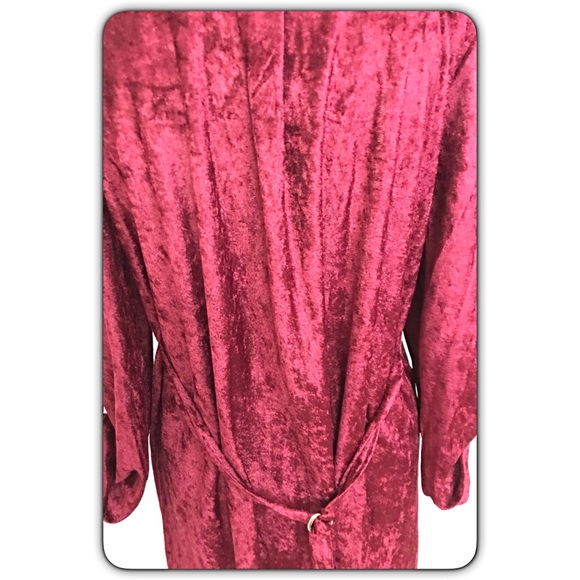 🖤BFSALE Wine Crushed Velvet Cardigan Blazer Small - Picture 3 of 5