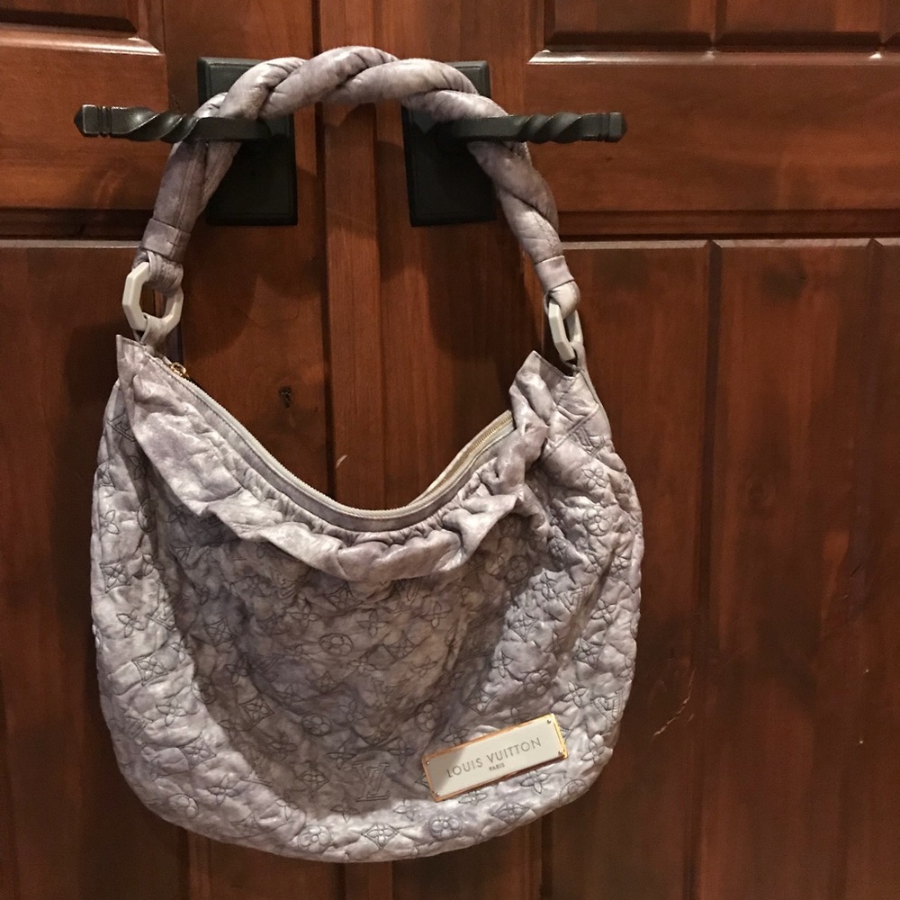 Louis Vuitton grey handbag twisted rope handle