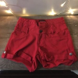 Classic Cherry Red High Waisted Shorts