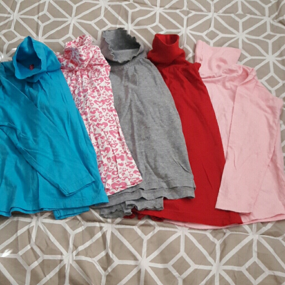 5 turtleneck shirts all size 7/8