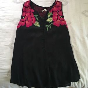 Anthropology embroidered tank