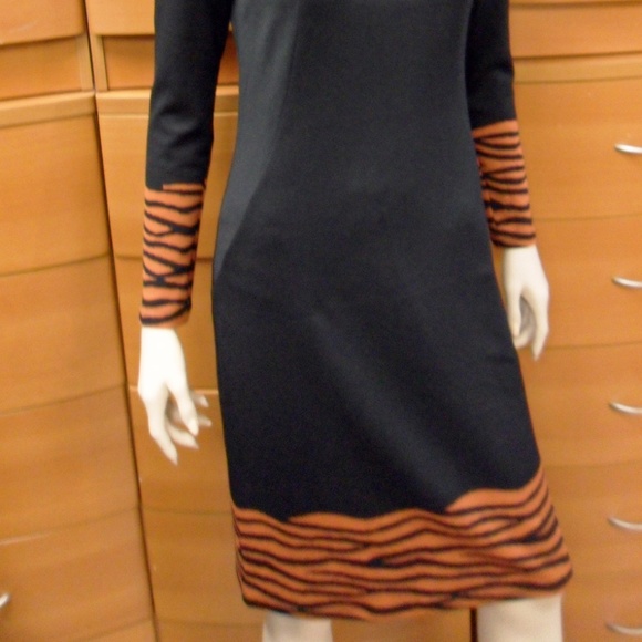 WEAR TO WORK MOCK NECK DRESS BLACK MADE IN EUROPE - Picture 4 of 6