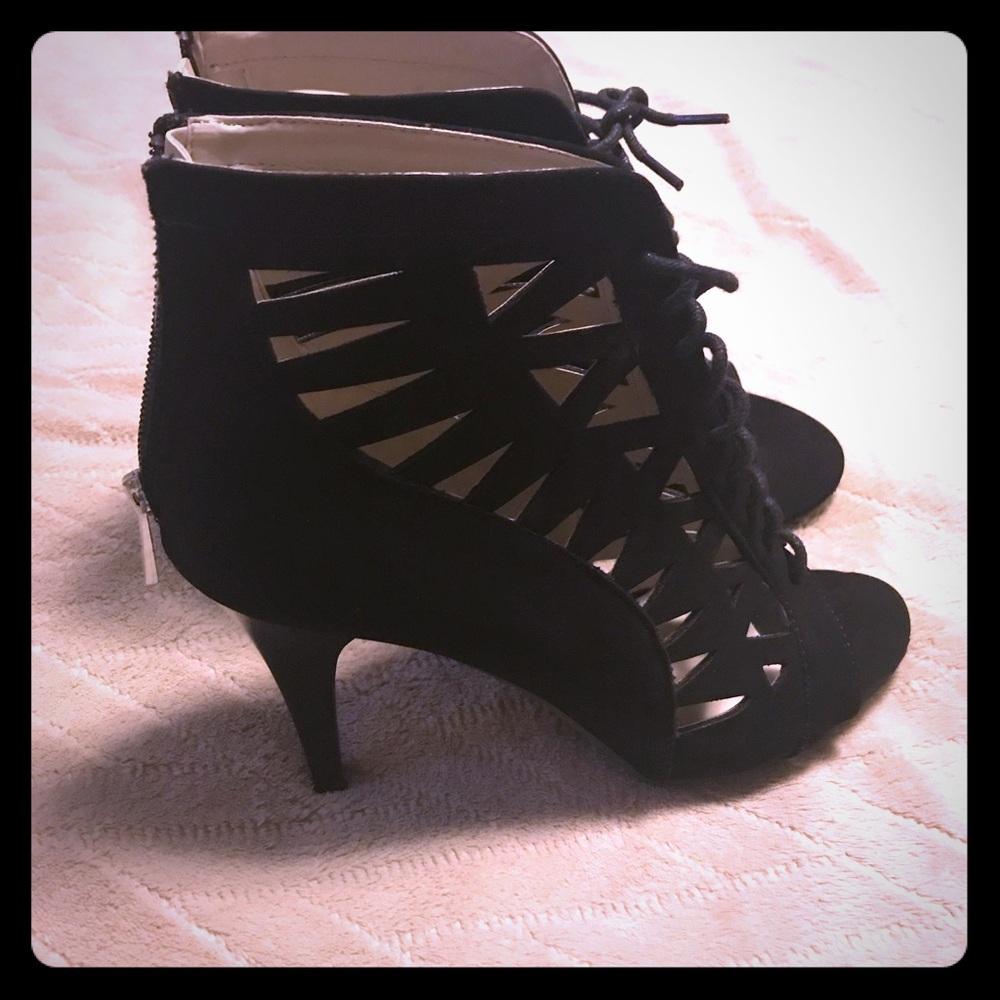 Lace up bootie heels