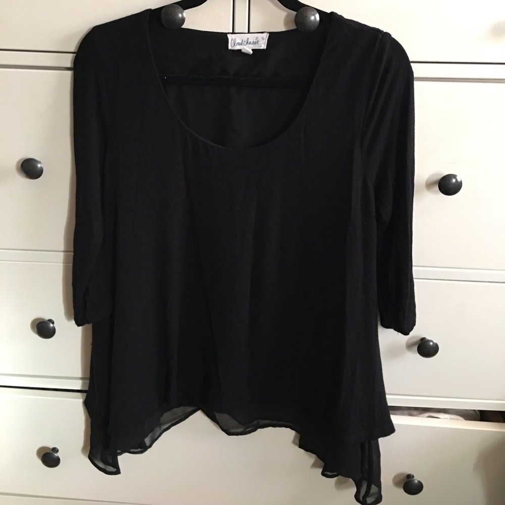 Black log sleeve blouse