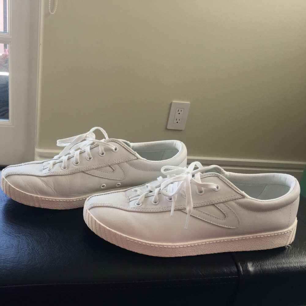 White Leather Tretorn Sneakers