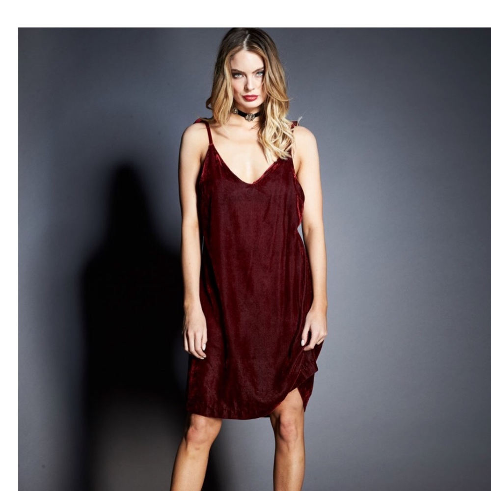 Velvet slip dress