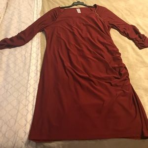 Ruched side and ruched armed dress