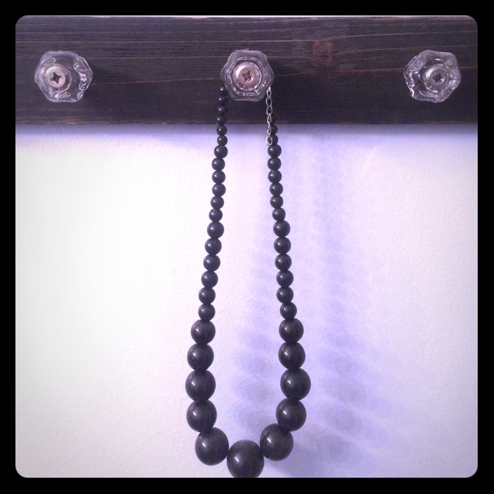Black bead necklace