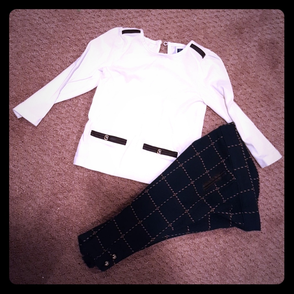 Janie and Jack green and tan outfit