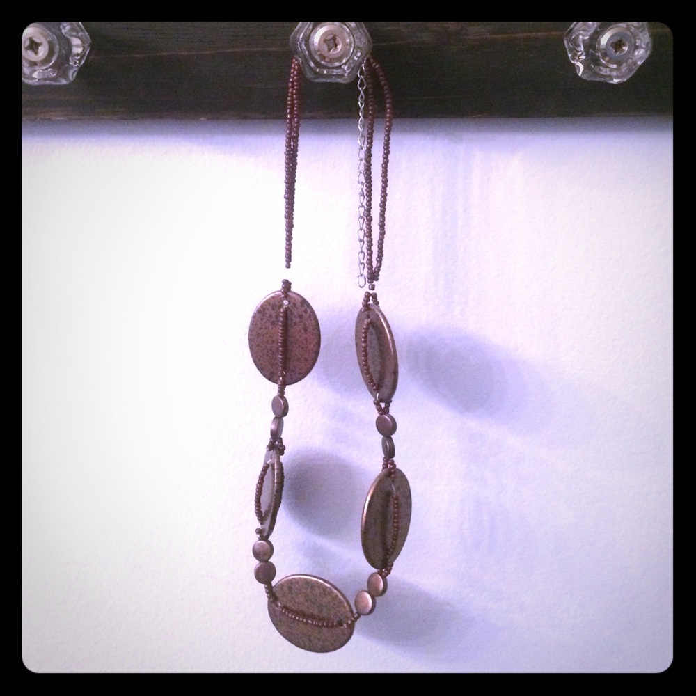 Brown medallion necklace