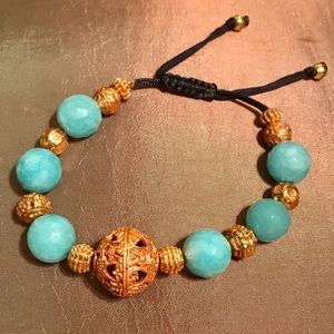 BLUE AMAZONITE, OR CHALCEDONY FRIENDSHIP BRACELET