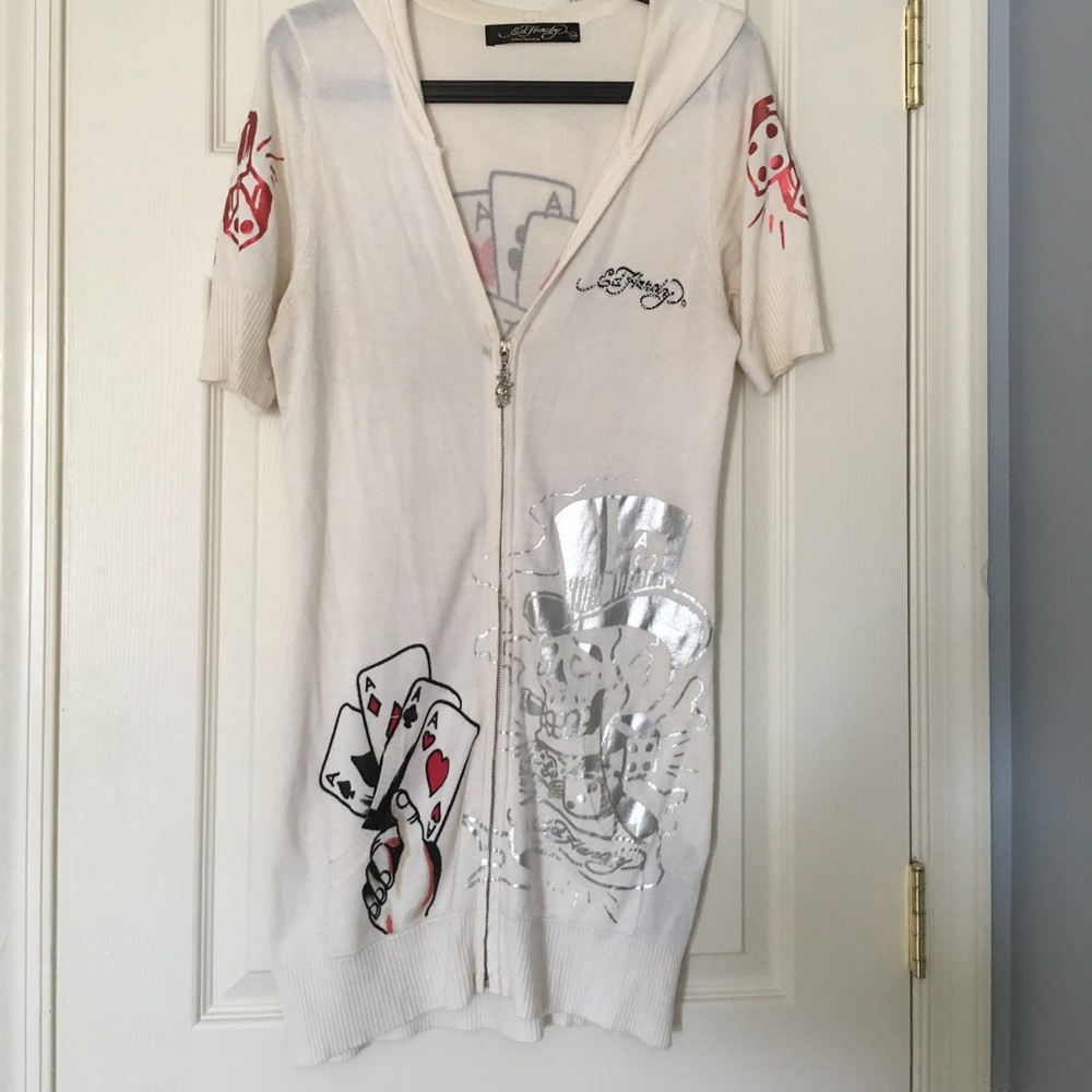 Ed Hardy long  zip-up hoody