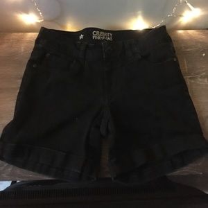 Mid-Length Black Jean Celebrity Pink Shorts