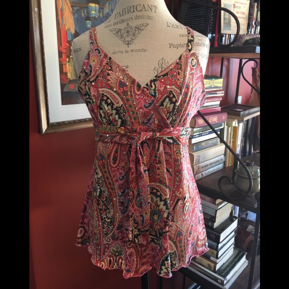 INC Top with Small Rhinestone Embellishments
