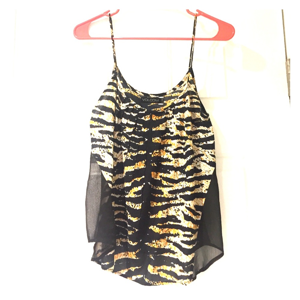 Volcom flowy tank with tiger print