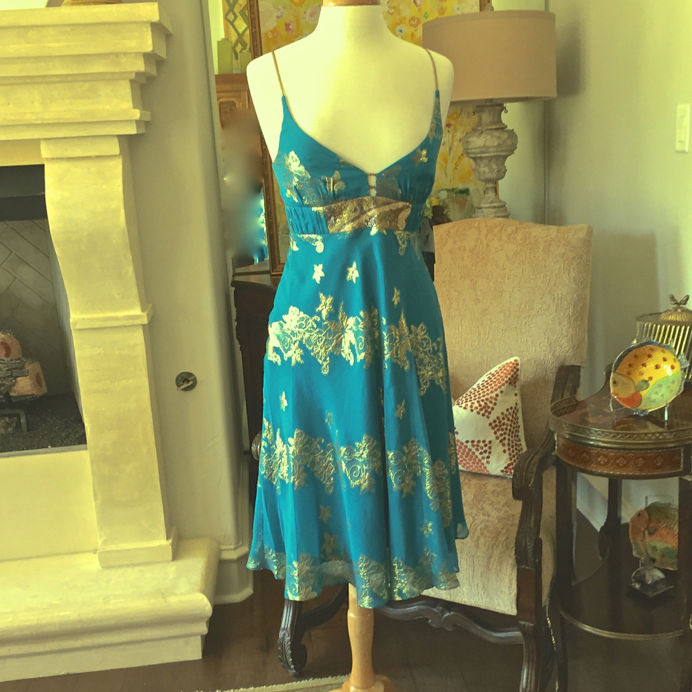 Gorgeous Nicole Miller Silk&Lurex Cocktail Dress,6