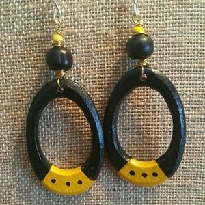 Yellow &Black Earrings
