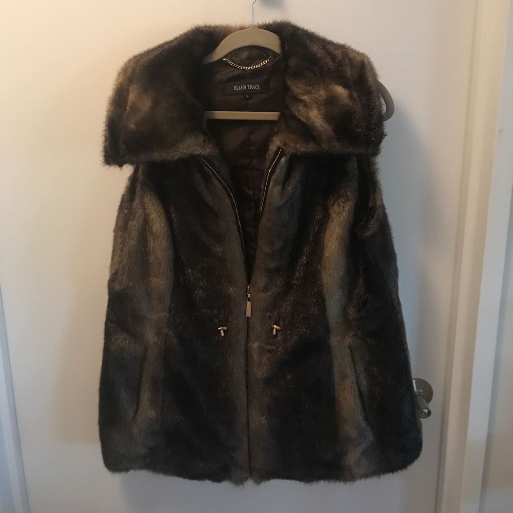 Ellen Tracy faux fur vest