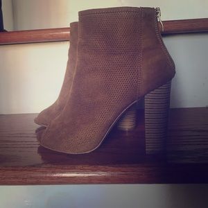 Just fab peep toe booties tan Just fab peep toe booties tan