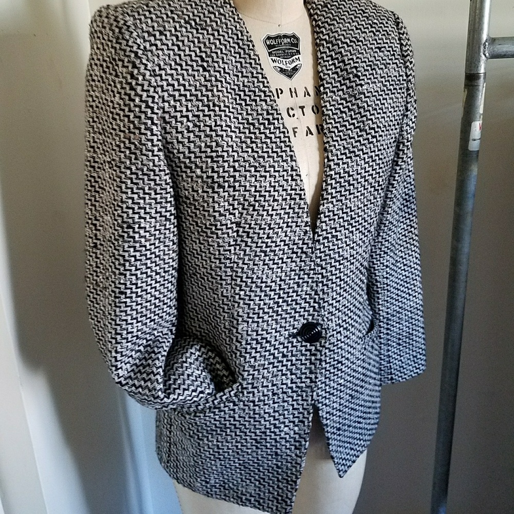 Gloria Vanderbilt 1990S tweed blazer