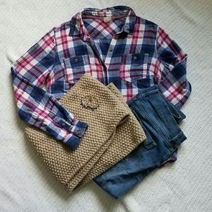Pretty blue and pink flannel shirt