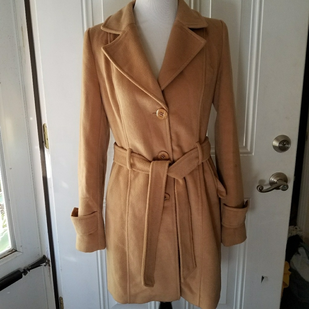 Soft camel pea coat
