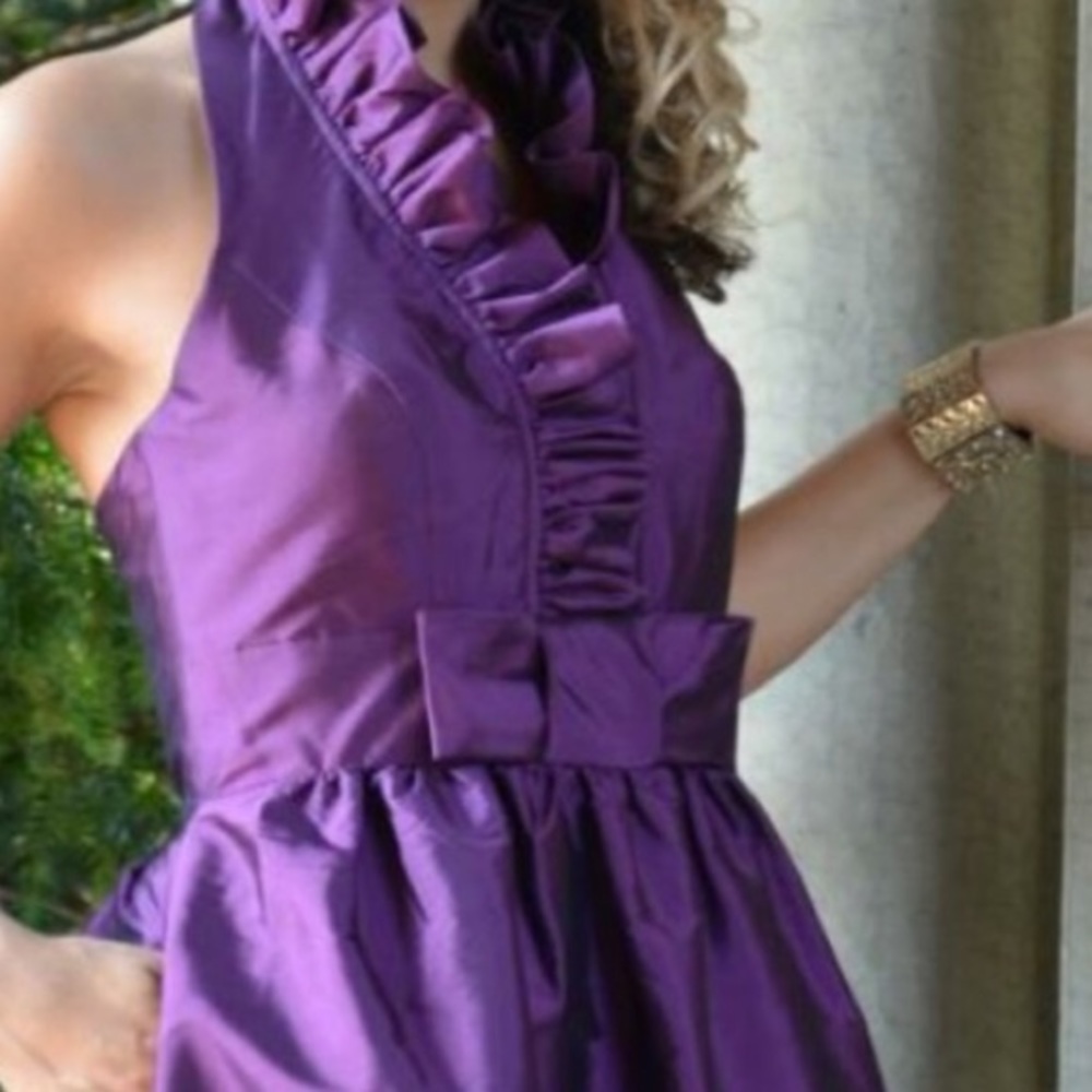 Purple Taffeta Halter Dress Sz6