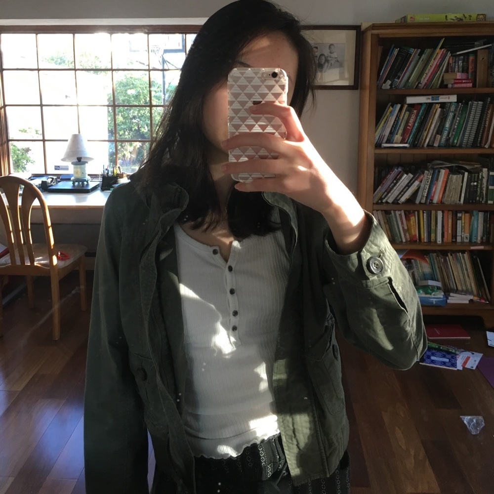 (FREE SHIPPING) Army green jacket