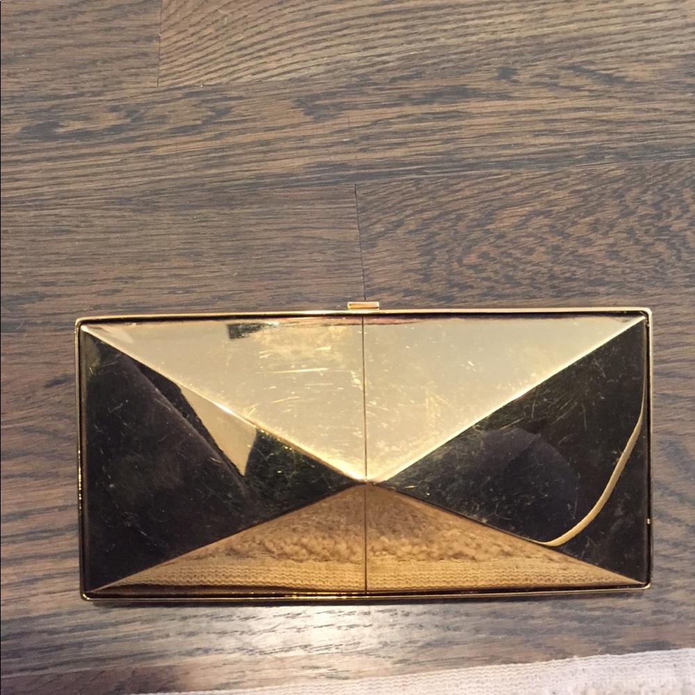Donna Karan gold clutch