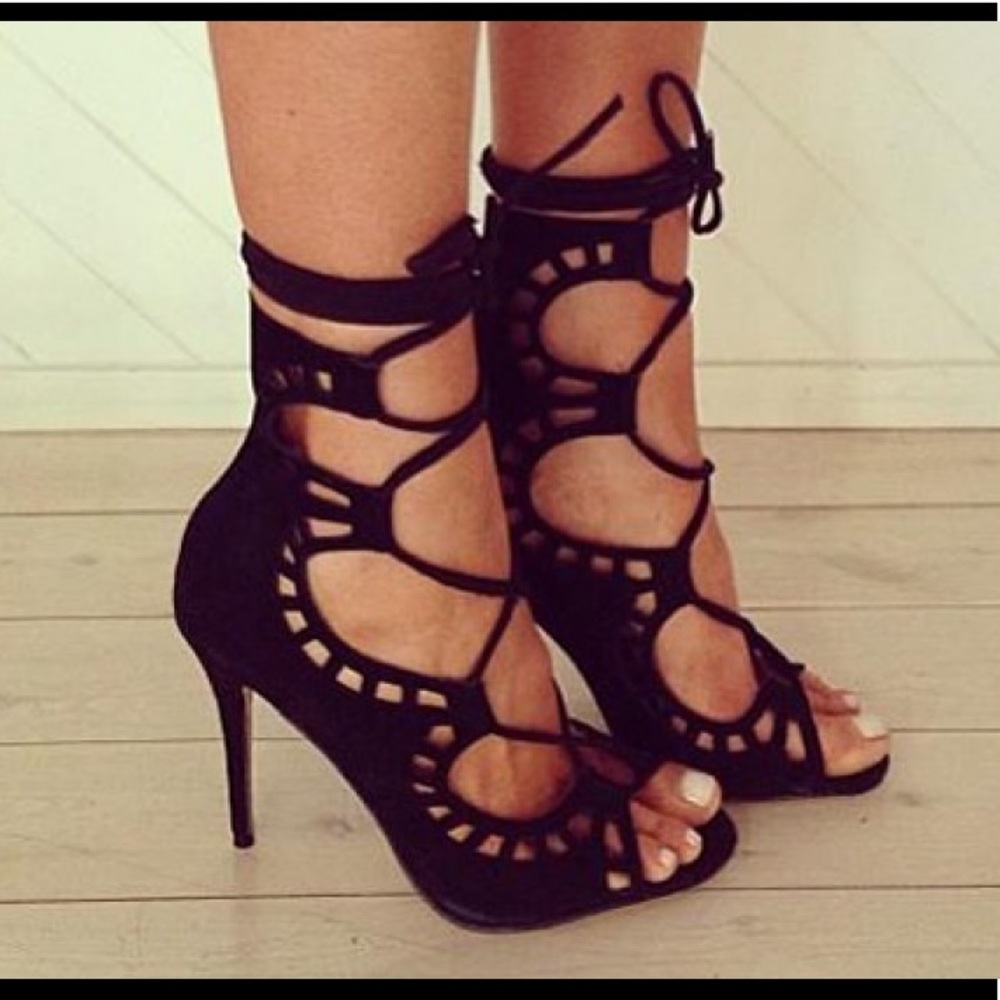 Windsor Smith Black Gillie Heels