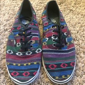 Size 8.5 Tribal print Vans