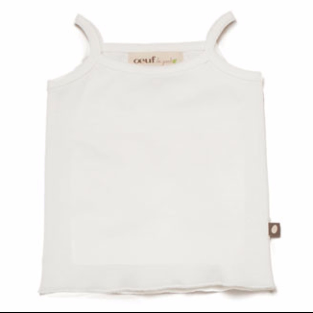 Oeuf Organic Pima Cotton Solid White Tank Top