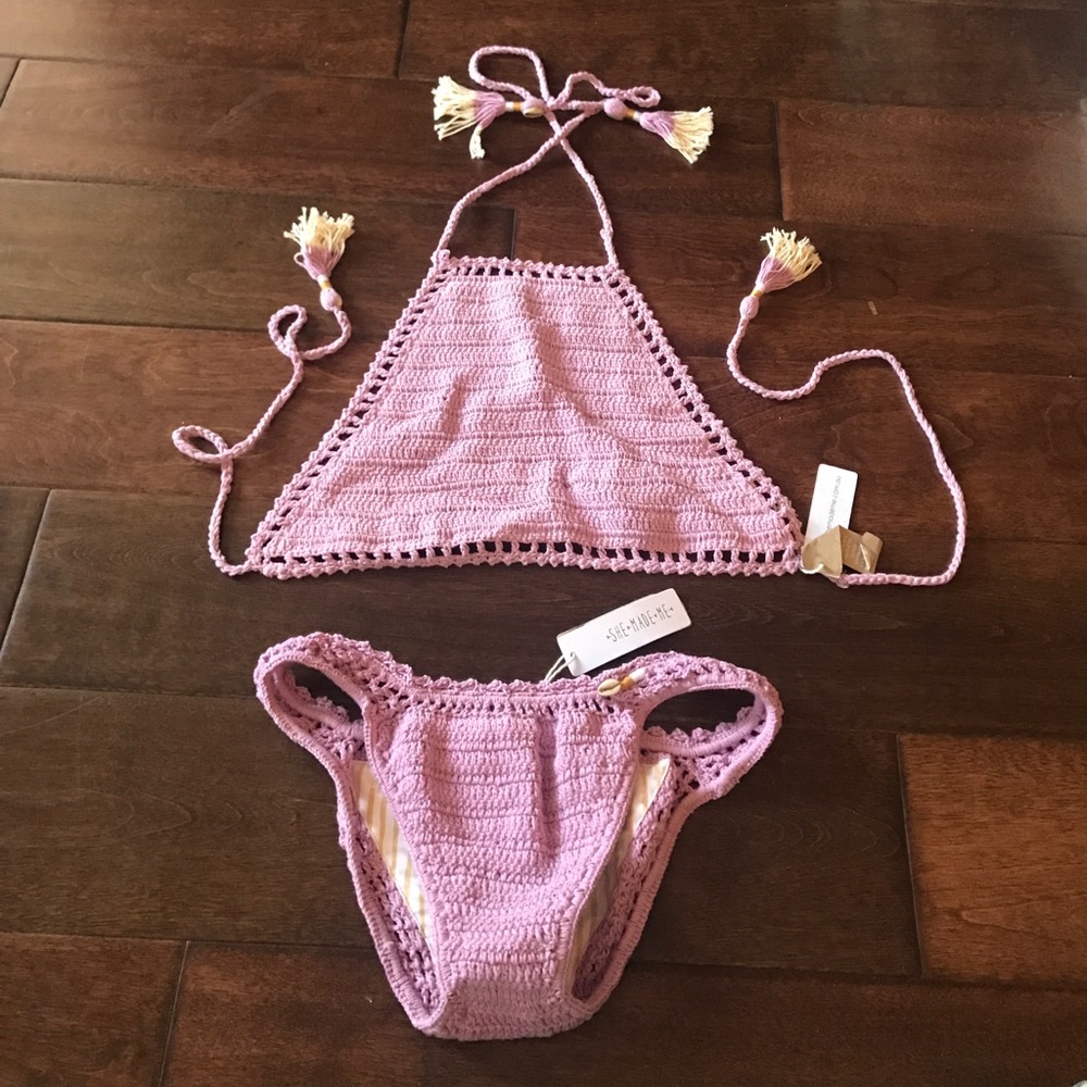 NWT crochet lavender swim suit!