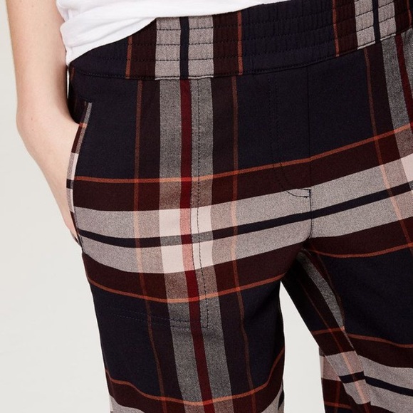 Burgundy Plaid Joggers - Picture 2 of 7