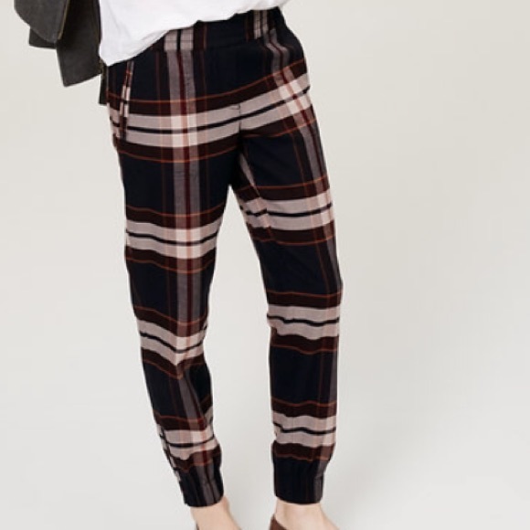 Burgundy Plaid Joggers - Picture 7 of 7