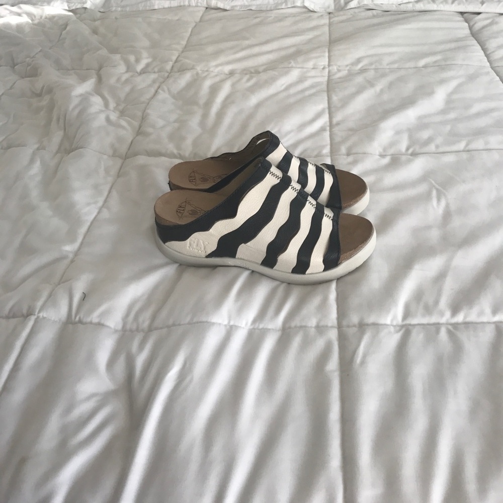 Fly London shoes with black and white leather
