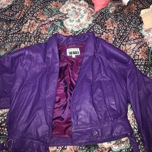 purple leather jacket