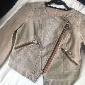 Free People Tan Leather Jacket