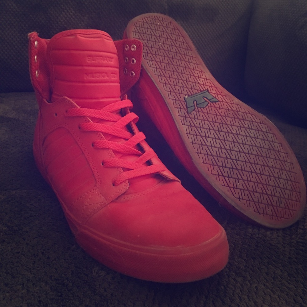 Red High Top Supra Shoes