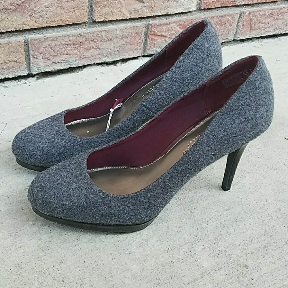 Gray and Black Heels--Worn Once!