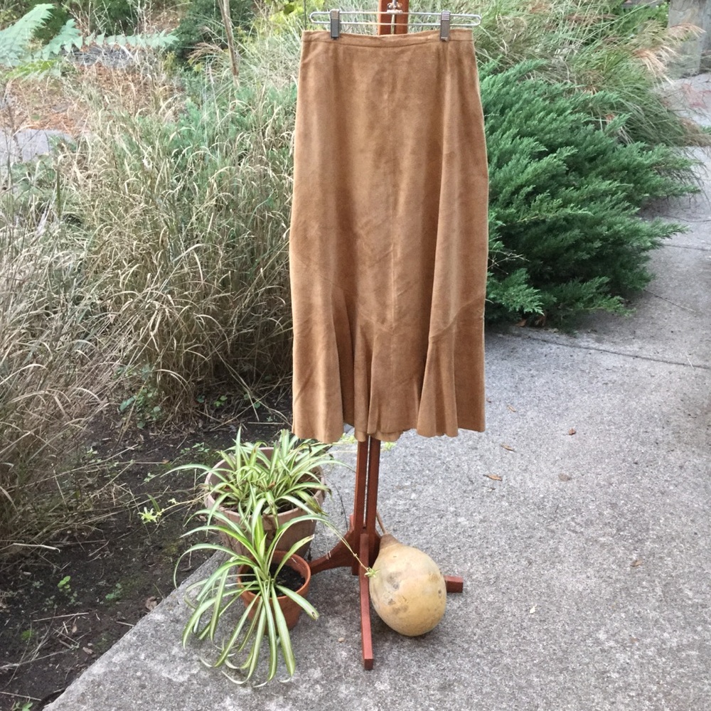Chico’s Designs Leather (Suede) Skirt Size 4