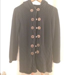 Pure HandKnit Button Down Hooded Cardigan